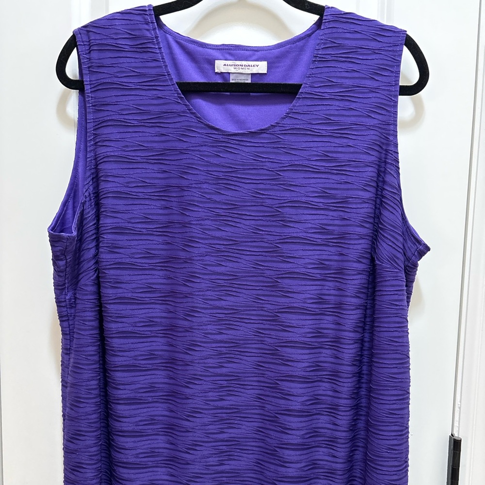 Purple Textured Sleeveless Top